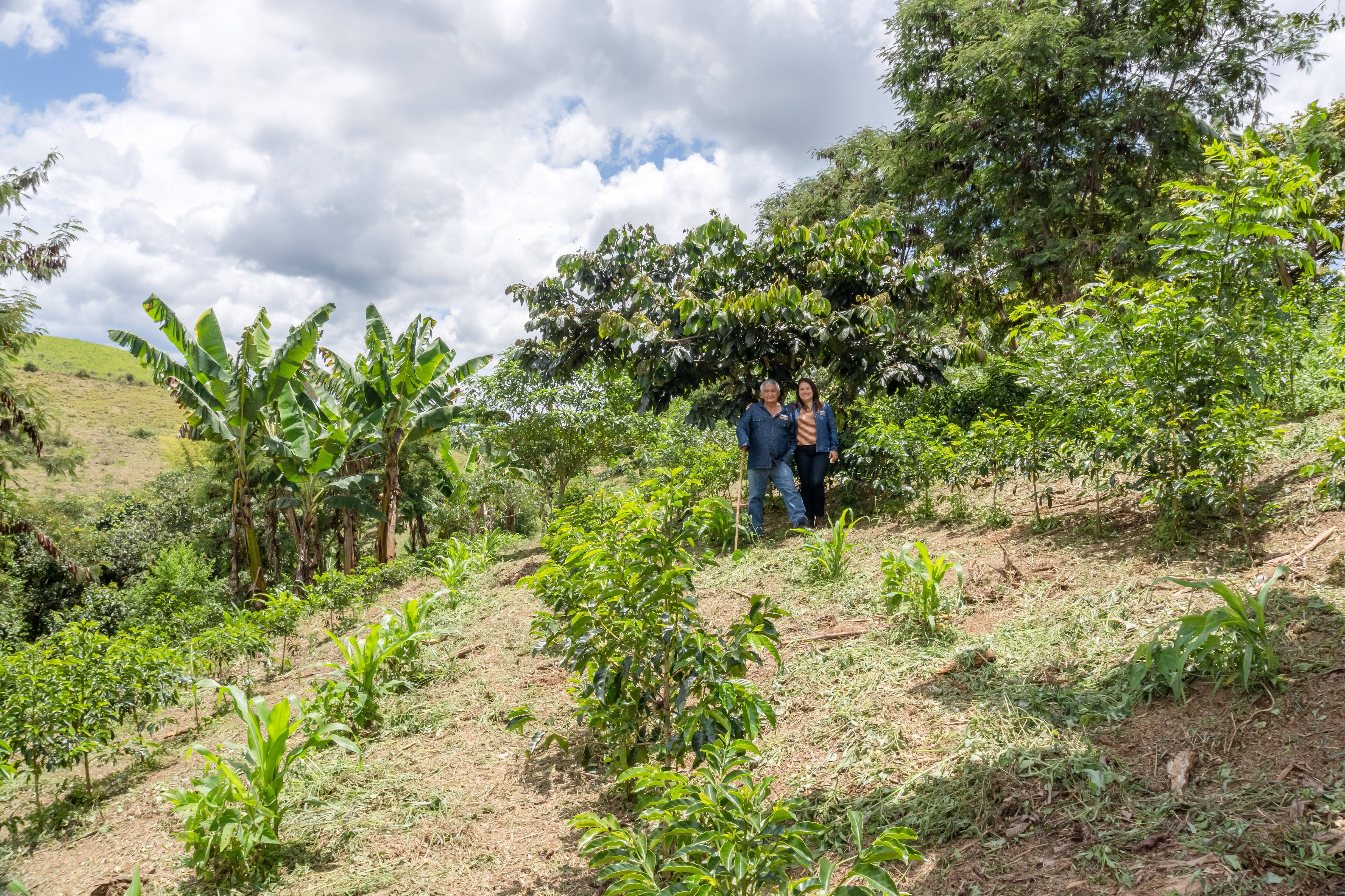 Paola Trujilla and father Carlos at their family farm in Colombia called Patio Bonito