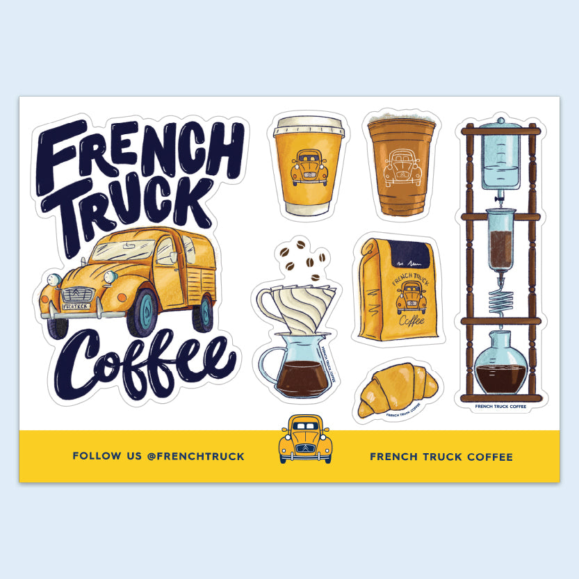 Coffee & Bubble Letters Sticker Sheet